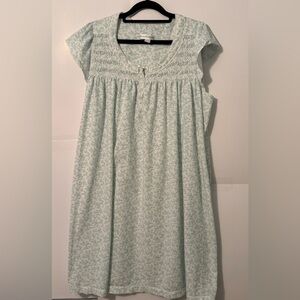 Miss Elaine White and Blue Floral Nightgown